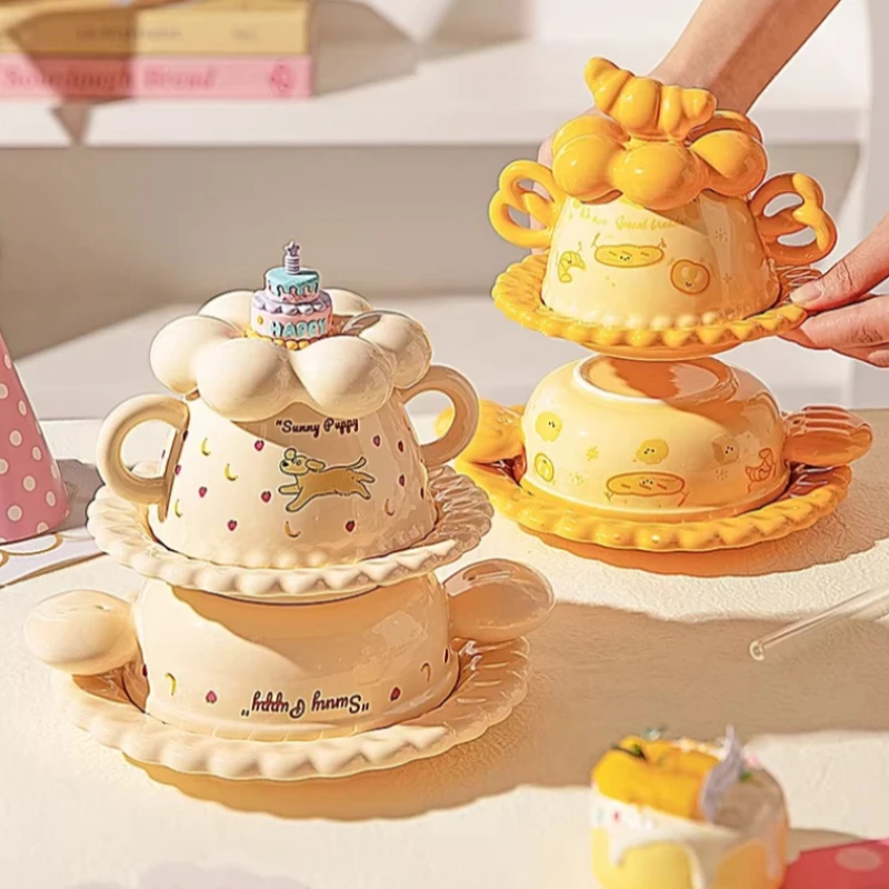 Cartoon Cake Land Ceramic Mug with Lid Coffee Cups Cute Water Cup Home Milk Breakfast Tableware Set Birthday Gifts for Friends
Cartoon Cake Land Ceramic Mug with Lid Coffee Cups Cute Water Cup Home Milk Breakfast Tableware Set Birthday Gifts for Friends