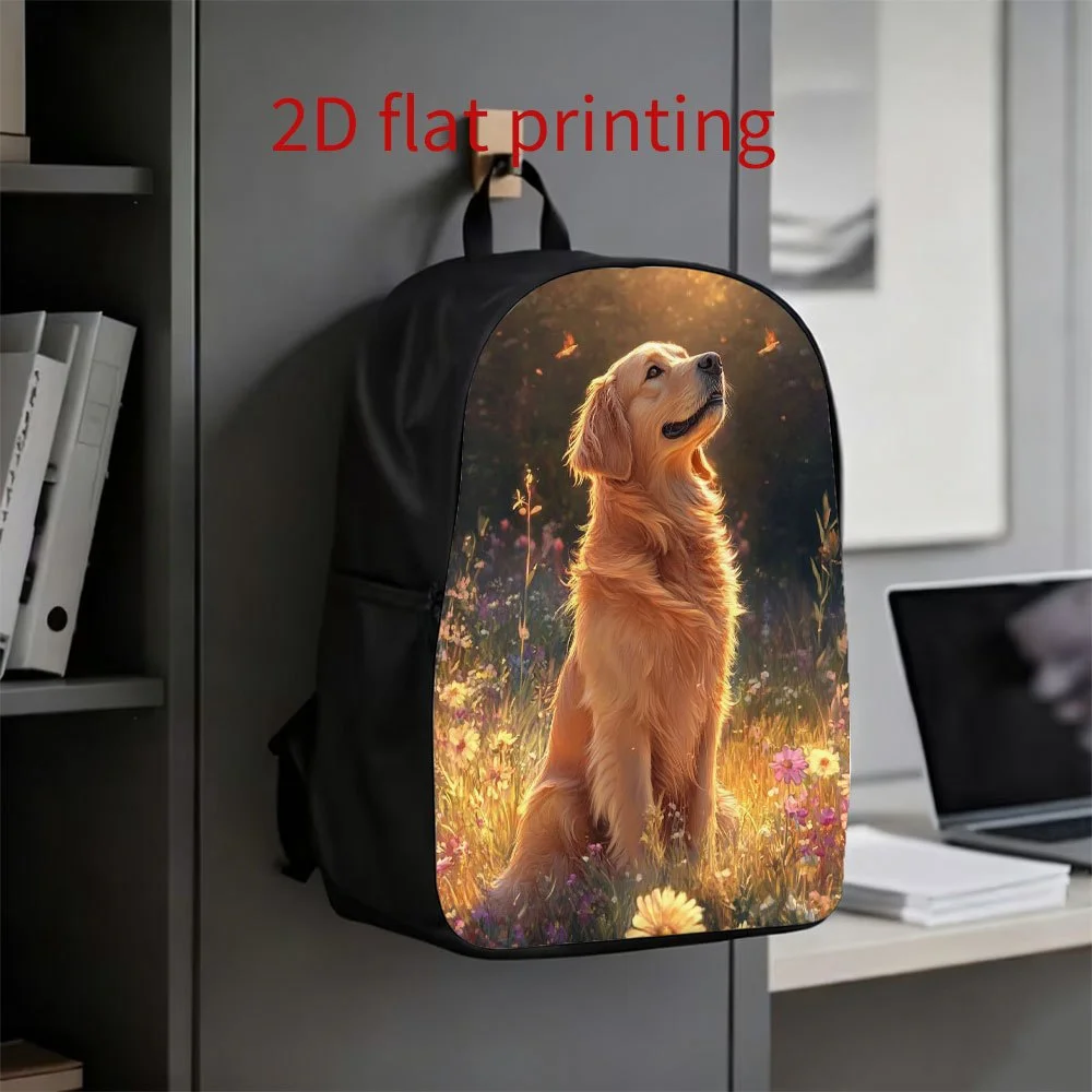 1 cute puppy backpack with Golden Retriever and flower field pattern - lightweight schoolbag, large capacity travel daily
1 cute puppy backpack with Golden Retriever and flower field pattern - lightweight schoolbag, large capacity travel daily