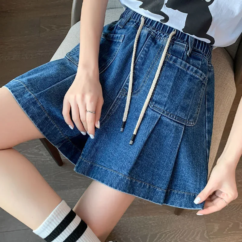 Casual All-Match Denim Shorts for Women Korean High Waist Lace-Up Shorts Woman Fashion with Pockets Plus Size 6Xl Wide Leg Pants
Casual All-Match Denim Shorts for Women Korean High Waist Lace-Up Shorts Woman Fashion with Pockets Plus Size 6Xl Wide Leg Pants