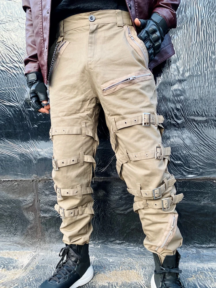 Punk Rock Metal Belted Straight Leg Motorcycle Zipper Slim Fit Casual Pants Workwear Fashionable Straight Cut Long Trousers
Punk Rock Metal Belted Straight Leg Motorcycle Zipper Slim Fit Casual Pants Workwear Fashionable Straight Cut Long Trousers