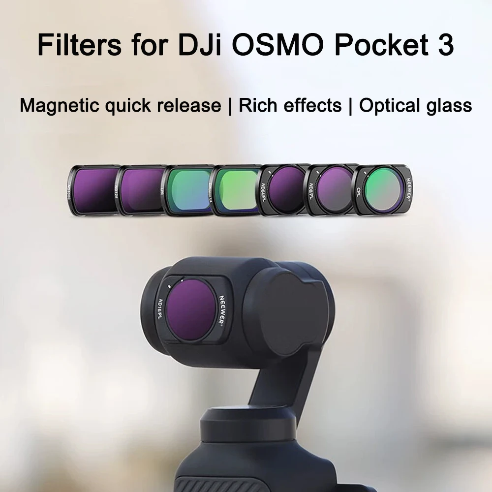Фильтры для DJI OSMO Pocket3 1/4, черные, мягкие, магнитные, УФ-фильтры, CPL, регулируемые ND2-32, ND64-512 с многослойным оптическим стеклом HD
Фильтры для DJI OSMO Pocket3 1/4, черные, мягкие, магнитные, УФ-фильтры, CPL, регулируемые ND2-32, ND64-512 с многослойным оптическим стеклом HD