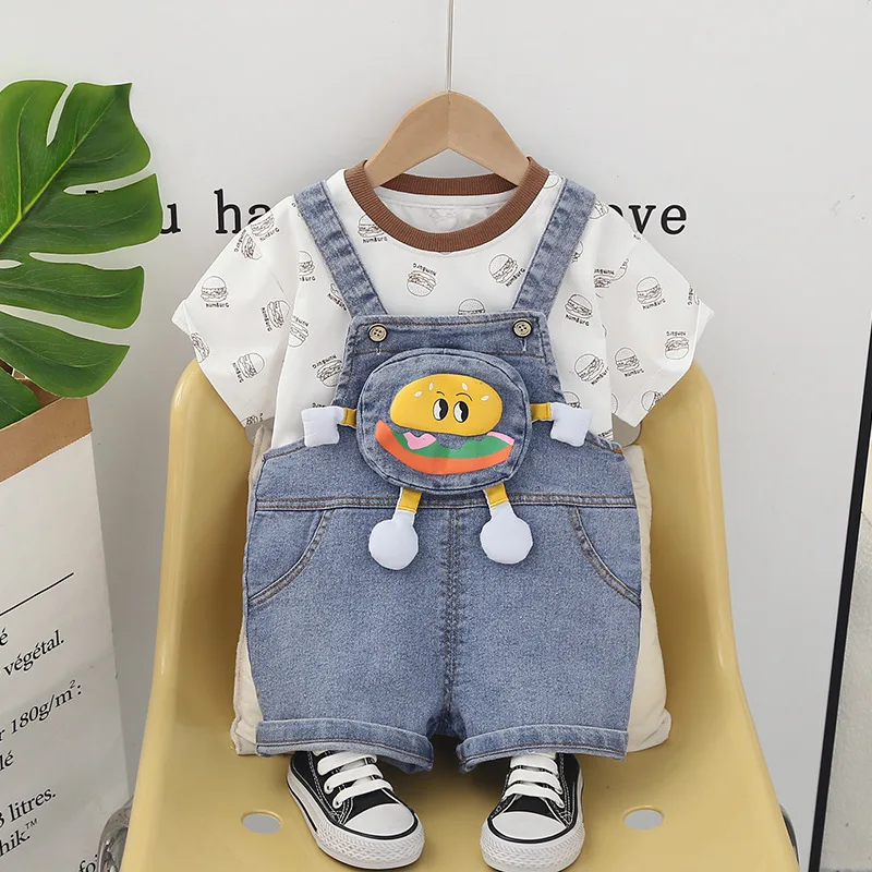 Summer new fashion baby cute baby three-dimensional pocket strap set summer boys and girls short-sleeved set
Summer new fashion baby cute baby three-dimensional pocket strap set summer boys and girls short-sleeved set