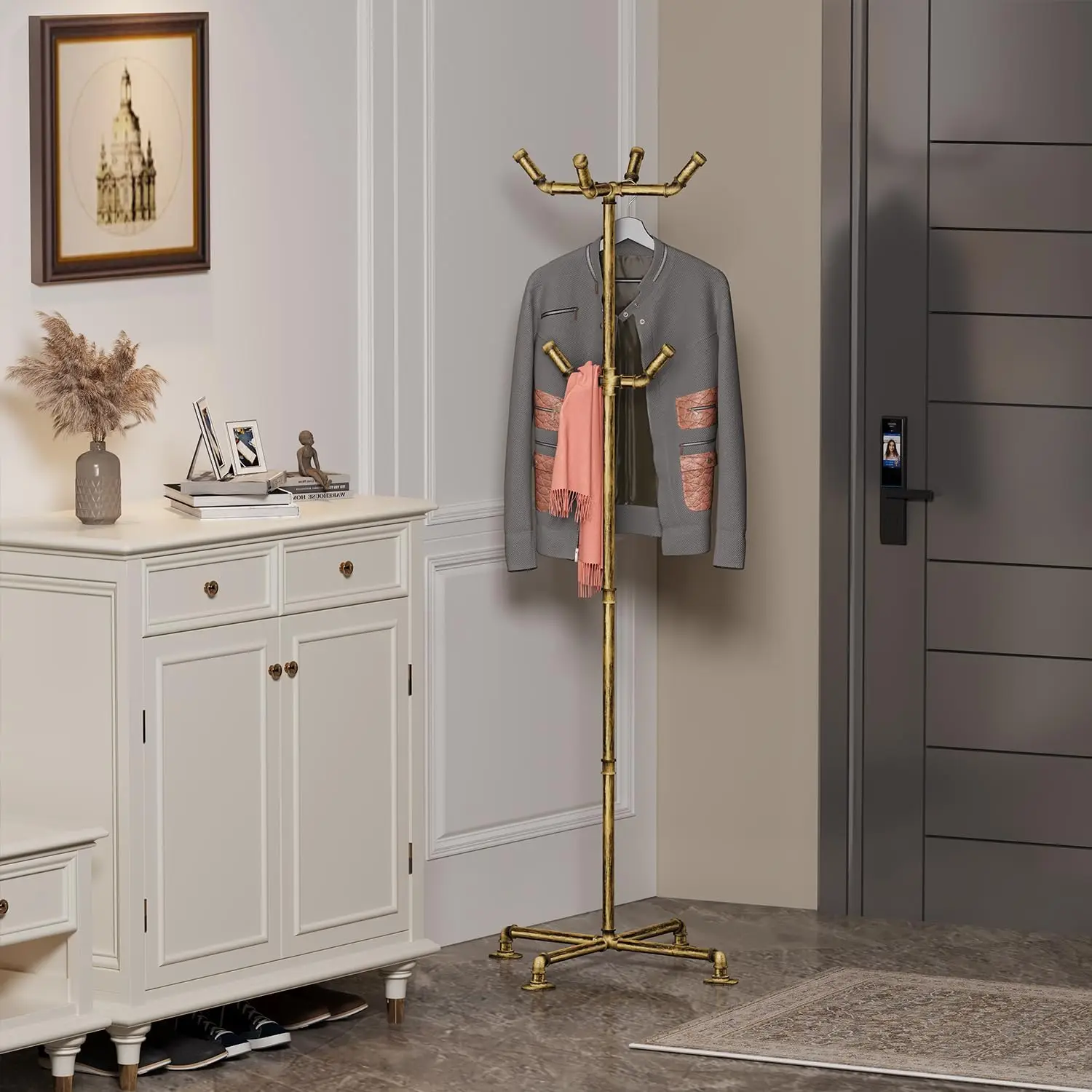 Промышленная вешалка для одежды, отдельно стоящая металлическая вешалка для одежды с 6 крючками, прочные вешалки для одежды из дерева для
Промышленная вешалка для одежды, отдельно стоящая металлическая вешалка для одежды с 6 крючками, прочные вешалки для одежды из дерева для