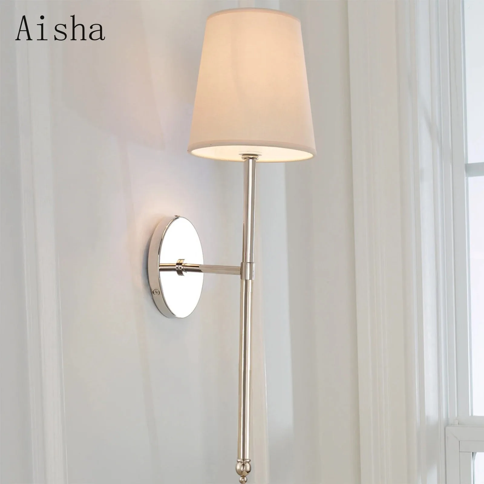 Nordic Long Pole Silver Fabric Wall Lamp Bedside Bedroom Sconces for Home Living Room Wall Decoration Mirror Headlight
Nordic Long Pole Silver Fabric Wall Lamp Bedside Bedroom Sconces for Home Living Room Wall Decoration Mirror Headlight