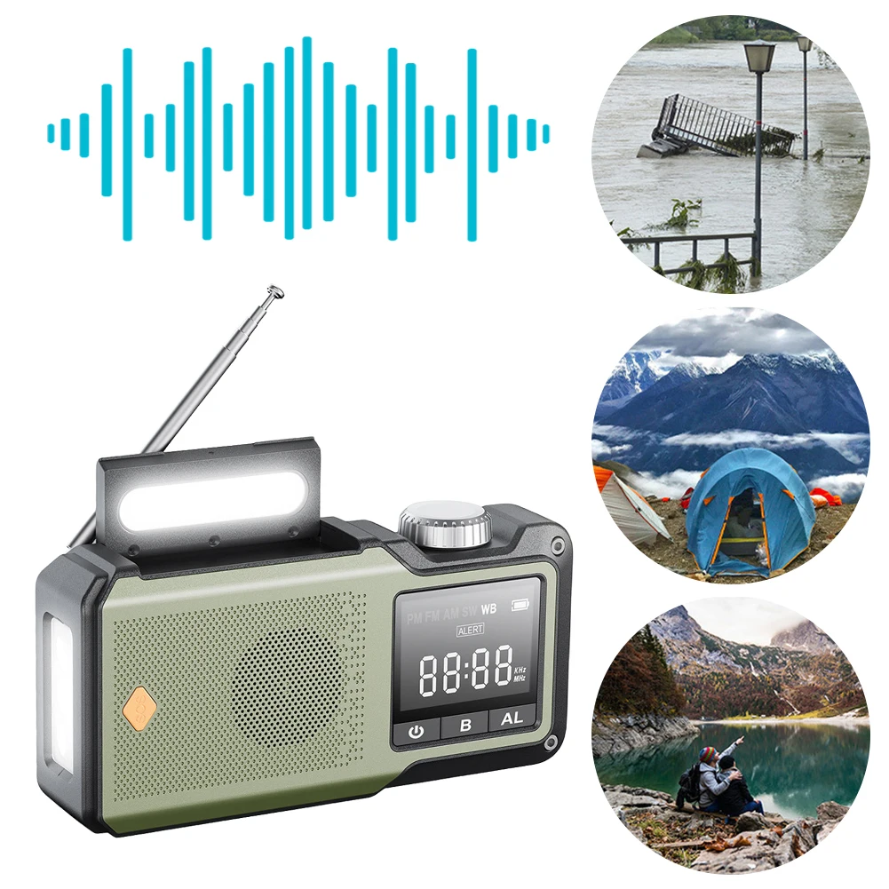 10000mAh Hand Crank Emergency Radio AM/FM/WB Weather Radio with Power Bank SOS Alarm Flashlight Reading Lamp for Emergency/Home
10000mAh Hand Crank Emergency Radio AM/FM/WB Weather Radio with Power Bank SOS Alarm Flashlight Reading Lamp for Emergency/Home
