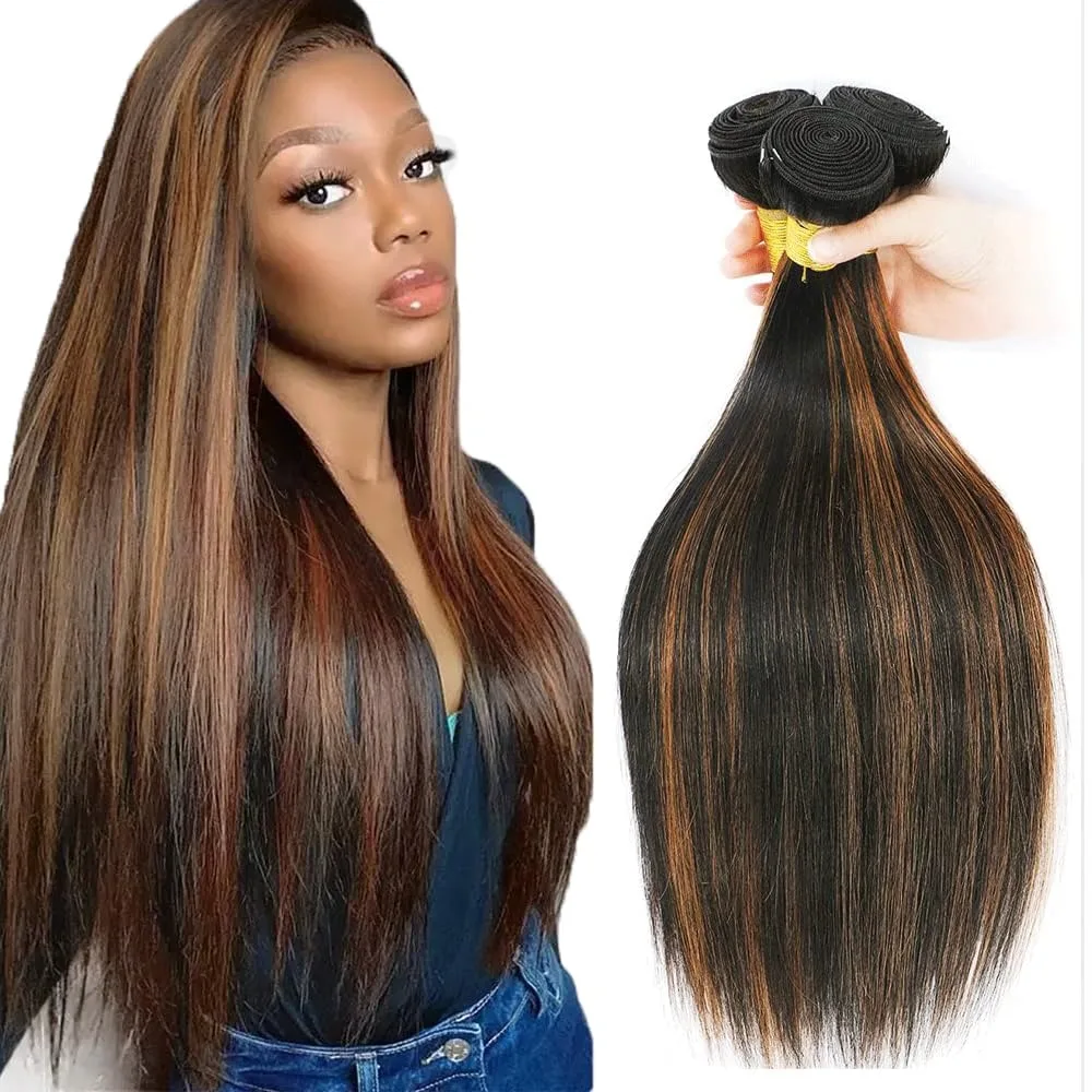 Brown Bundles Highlight Straight Bundles 12A Peruvian Virgin Hair Two Tone Color #1B Mixed With Color #30 Hair Weave Extensions
Brown Bundles Highlight Straight Bundles 12A Peruvian Virgin Hair Two Tone Color #1B Mixed With Color #30 Hair Weave Extensions