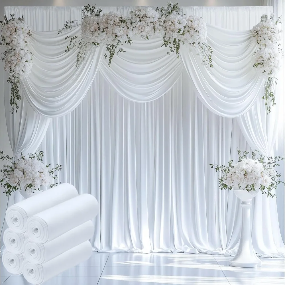 Wrinkle Free White Backdrop Curtain 6 Panels 12FT Height Photography Background Drape for Wedding Birthday Party Decor
Wrinkle Free White Backdrop Curtain 6 Panels 12FT Height Photography Background Drape for Wedding Birthday Party Decor