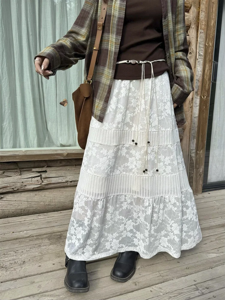 Soft Lace Splice Midi A-Line Skirt for Plump Sister Casual High Waist f Body Skirt Floa Skirt by an Sauce
Soft Lace Splice Midi A-Line Skirt for Plump Sister Casual High Waist f Body Skirt Floa Skirt by an Sauce