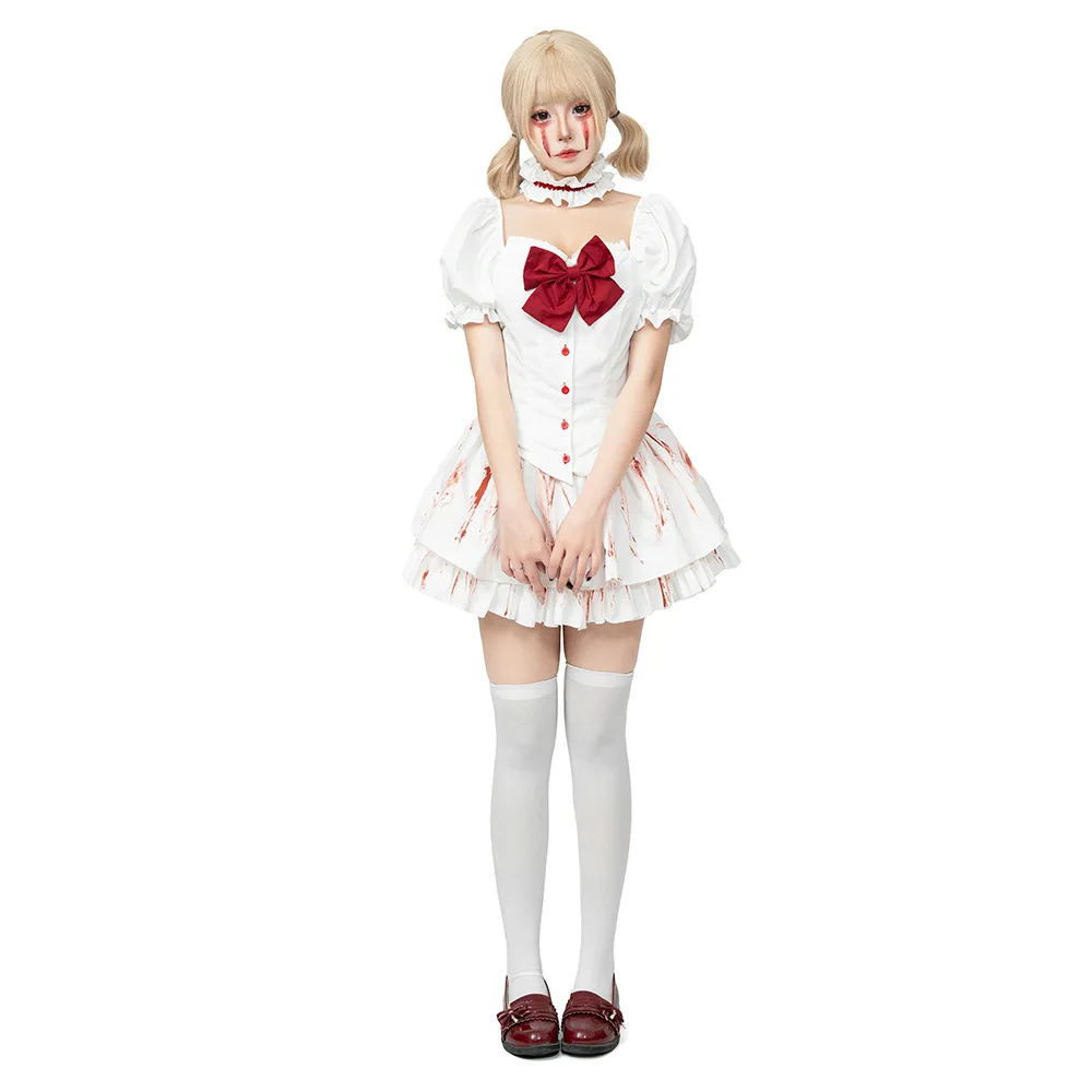 Gothic Style Halloween Bloodstained Doll Costume Cute Punk Maid Uniform Lolita Stage Performance Outfit Women's Traditional C...
Gothic Style Halloween Bloodstained Doll Costume Cute Punk Maid Uniform Lolita Stage Performance Outfit Women's Traditional C...