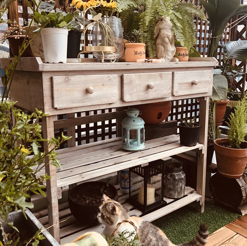 Retro wooden garden table flower room indoor three-layer gardening console fir old gardening table
Retro wooden garden table flower room indoor three-layer gardening console fir old gardening table