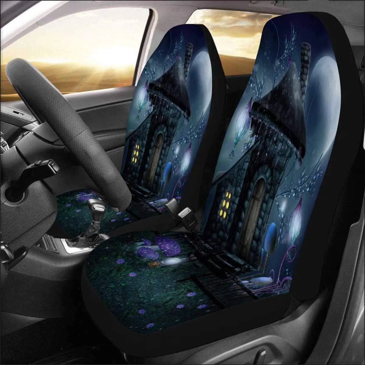 Night Scenery with A Fairy Cottage and Flower Lamps Auto Seat Covers 2 Pc Bucket Seat Protector Car Seat Cushions for Car SUV
Night Scenery with A Fairy Cottage and Flower Lamps Auto Seat Covers 2 Pc Bucket Seat Protector Car Seat Cushions for Car SUV