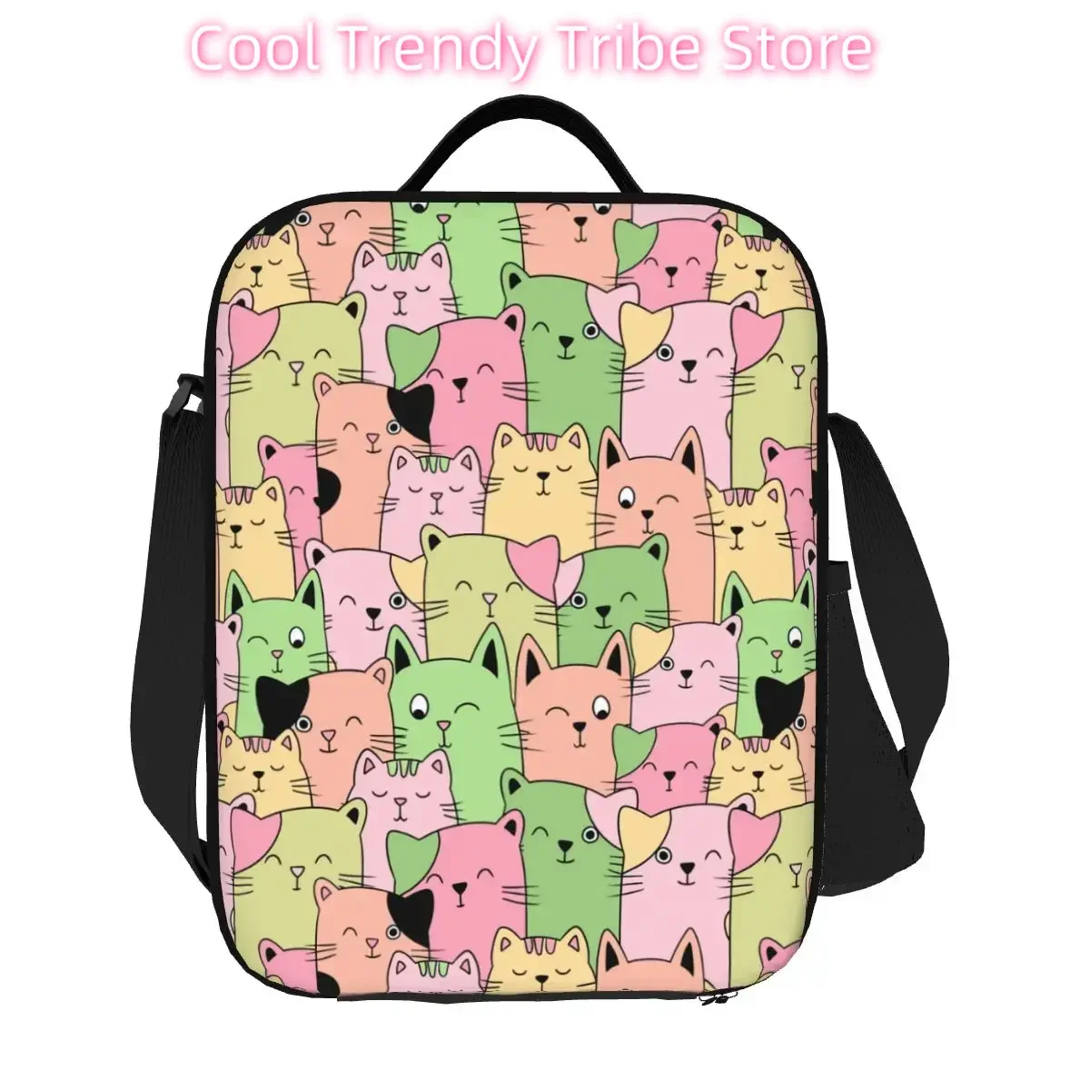 Custom Kawai Cats Insulated Lunch Bag for Work School Cute Animal Kitten Leakproof Cooler Thermal Bento Box Women Kids
Custom Kawai Cats Insulated Lunch Bag for Work School Cute Animal Kitten Leakproof Cooler Thermal Bento Box Women Kids