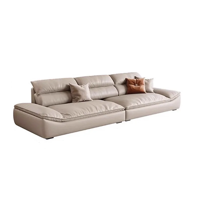Wide sitting deep sailing sofa cat scratching leather Italian light luxury living room straight row small apartment
Wide sitting deep sailing sofa cat scratching leather Italian light luxury living room straight row small apartment