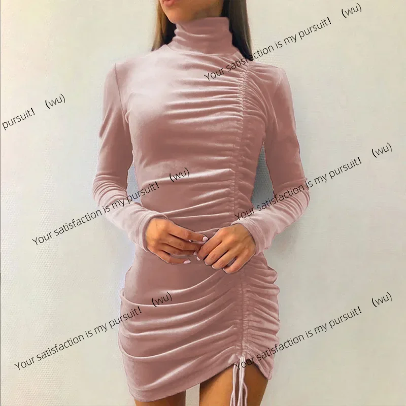ZOCI-Velvet Bodycon Dress Solid Folds Drawstring Mini Dress Autumn Women Turtleneck Long Sleeve Party Dresses Vestidos De Noche
ZOCI-Velvet Bodycon Dress Solid Folds Drawstring Mini Dress Autumn Women Turtleneck Long Sleeve Party Dresses Vestidos De Noche