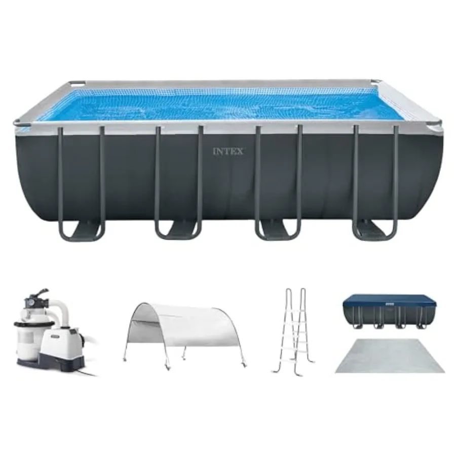 18 Foot by 52 Inch Ultra XTR Framed Above Ground Swimming Pool Set with Sand Filter Pump Pool Cover and Ladder Canopy and Groun
18 Foot by 52 Inch Ultra XTR Framed Above Ground Swimming Pool Set with Sand Filter Pump Pool Cover and Ladder Canopy and Groun