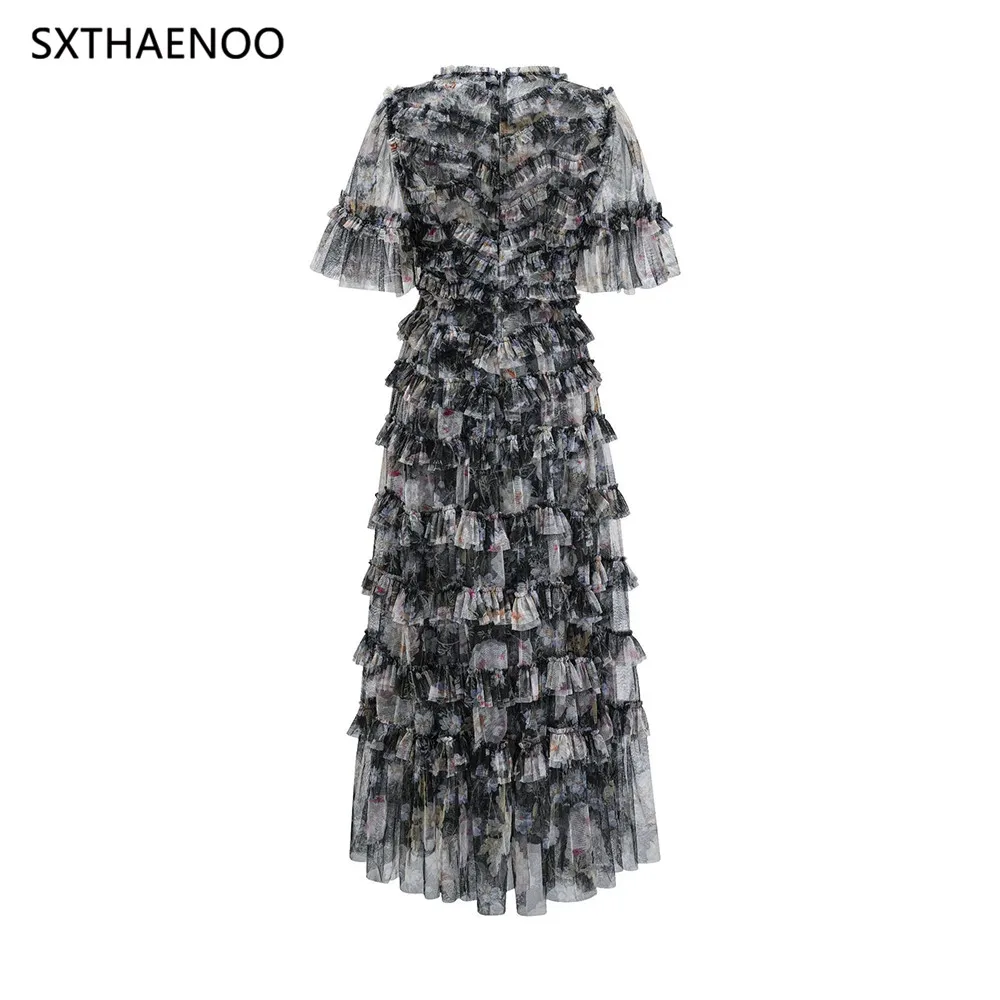 SXTHAENOO 2025 элегантное модное дизайнерское сетчатое платье с круглым вырезом и принтом в виде листьев лотоса с короткими рукавами, многослойное вечернее платье для торта
SXTHAENOO 2025 элегантное модное дизайнерское сетчатое платье с круглым вырезом и принтом в виде листьев лотоса с короткими рукавами, многослойное вечернее платье для торта
