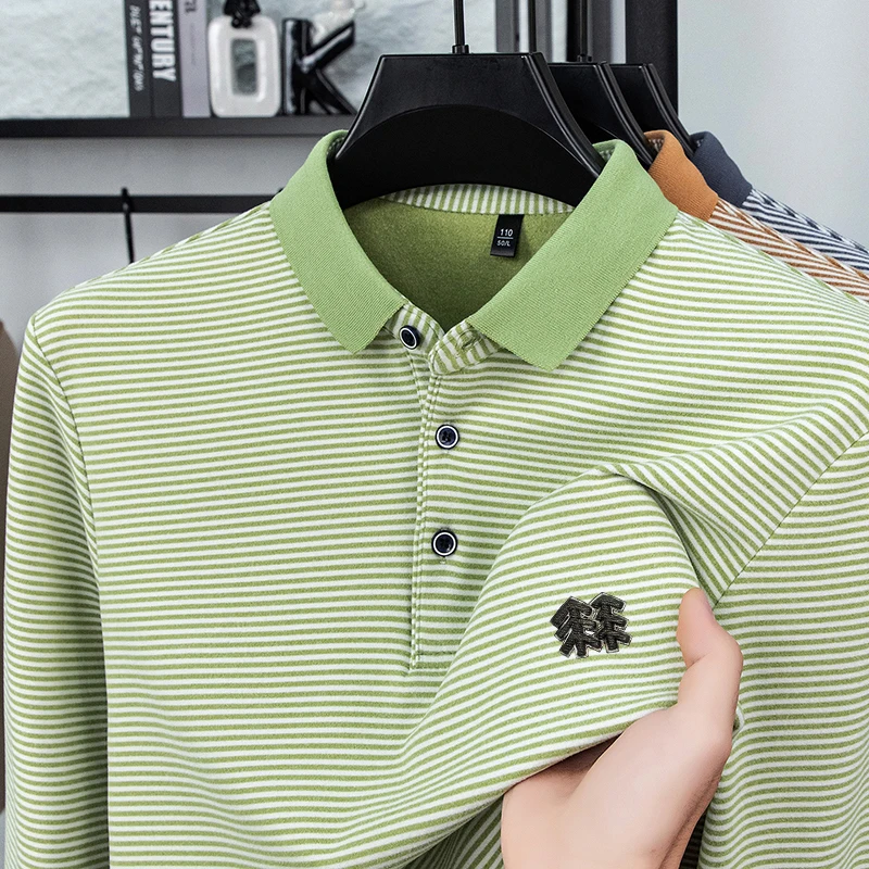 Мужская футболка с длинным рукавом, молодежная футболка с лацканами, осенняя одежда, полосатая рубашка-поло, двусторонний немецкий бархат, новый трендовый топ 2023 года
Мужская футболка с длинным рукавом, молодежная футболка с лацканами, осенняя одежда, полосатая рубашка-поло, двусторонний немецкий бархат, новый трендовый топ 2023 года