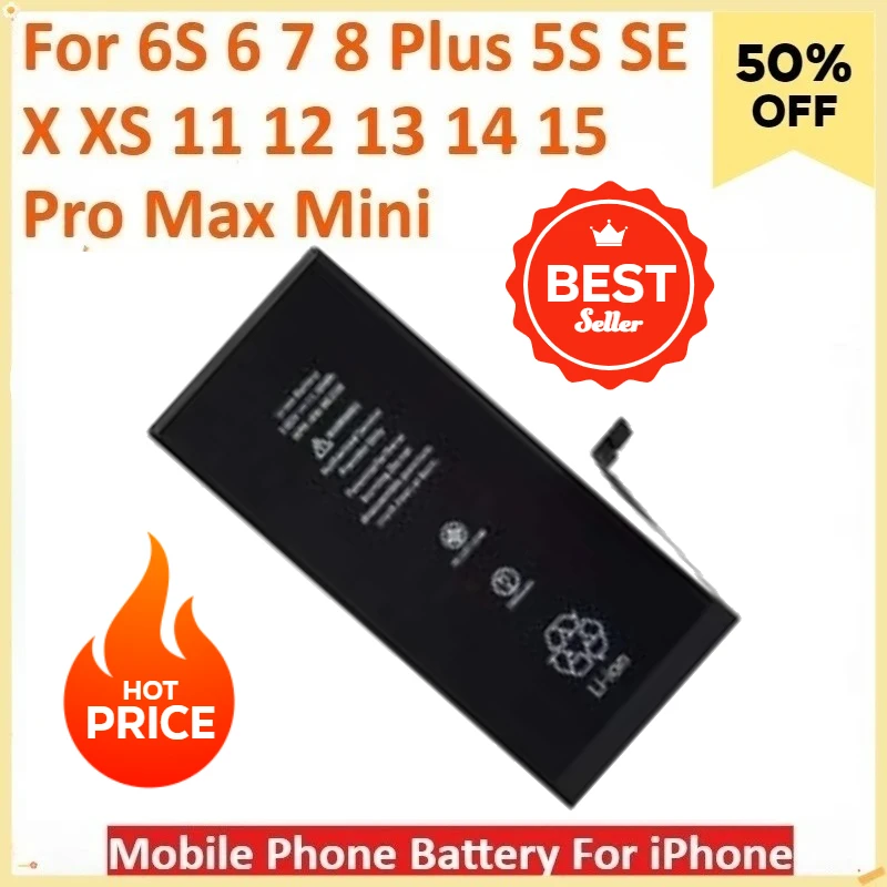 Аккумулятор для мобильного телефона для iPhone 6S 6 7 8 Plus 5S SE X XS 11 12 13 14 15 Pro Max Mini Высококачественная перезаряжаемая батарея
Аккумулятор для мобильного телефона для iPhone 6S 6 7 8 Plus 5S SE X XS 11 12 13 14 15 Pro Max Mini Высококачественная перезаряжаемая батарея