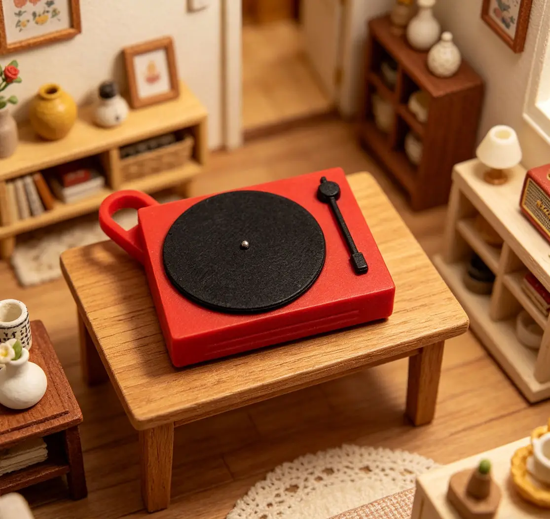 Dollhouse Mini Record Player, Retro Vinyl Turntable Model,Simulation Music Decor for Dollhouse Bedroom/Living Room Scene Layout
Dollhouse Mini Record Player, Retro Vinyl Turntable Model,Simulation Music Decor for Dollhouse Bedroom/Living Room Scene Layout