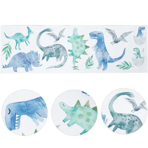 Dinosaur Wall Sticker PVC Kids Room Decor Easy Apply Remove Nursery Boys Girls Forest Atmosphere Wall Decals Stickers