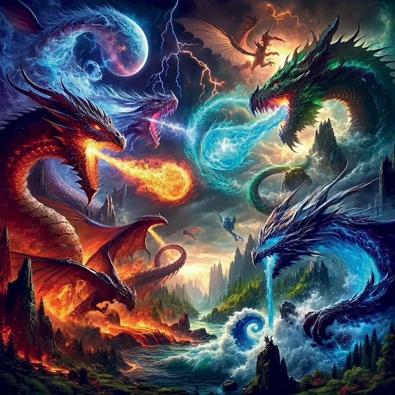 5D DIY Diamond Painting Elemental Dragon Battle Cross Stitch Full Drill Diamond Embroidery Kit Mosaic for Home Decor
5D DIY Diamond Painting Elemental Dragon Battle Cross Stitch Full Drill Diamond Embroidery Kit Mosaic for Home Decor
