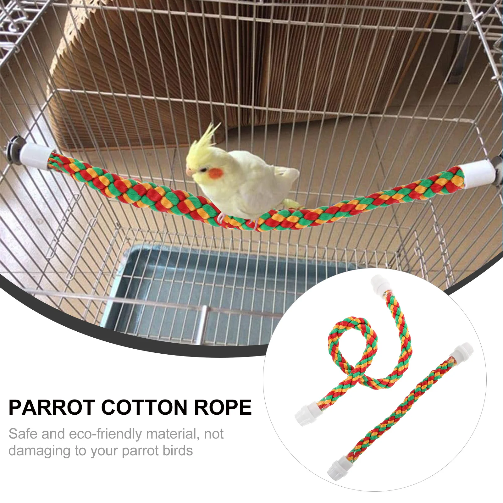 2Pcs Colorful Bird Rope Perch Kit Resistant Cotton Stand Bar for Parrot Budgie Cage Playground Climbing Chewing
2Pcs Colorful Bird Rope Perch Kit Resistant Cotton Stand Bar for Parrot Budgie Cage Playground Climbing Chewing