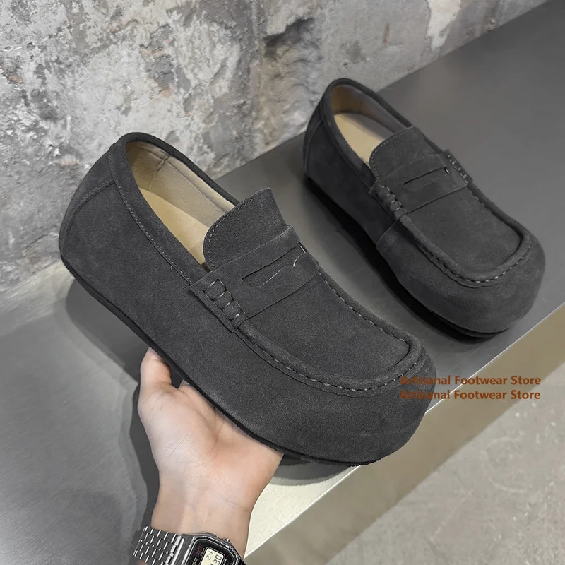 Suede Slip On Loafers for Men Big Round Toe Leather Casual Shoes Trendy Gray/black/khaki Soft Leather Soft Soled Men Shoes
Suede Slip On Loafers for Men Big Round Toe Leather Casual Shoes Trendy Gray/black/khaki Soft Leather Soft Soled Men Shoes