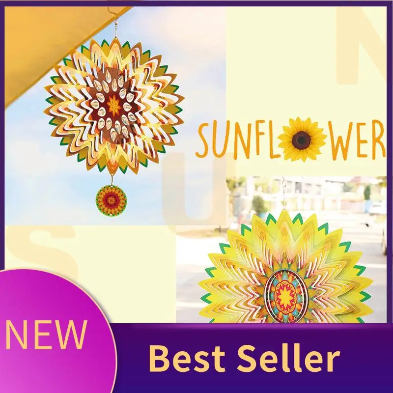 3D Sunflower Wind Spinner Garden Decor 3D Metal Wind Chime For Hanging Patio Yard Decoration
3D Sunflower Wind Spinner Garden Decor 3D Metal Wind Chime For Hanging Patio Yard Decoration