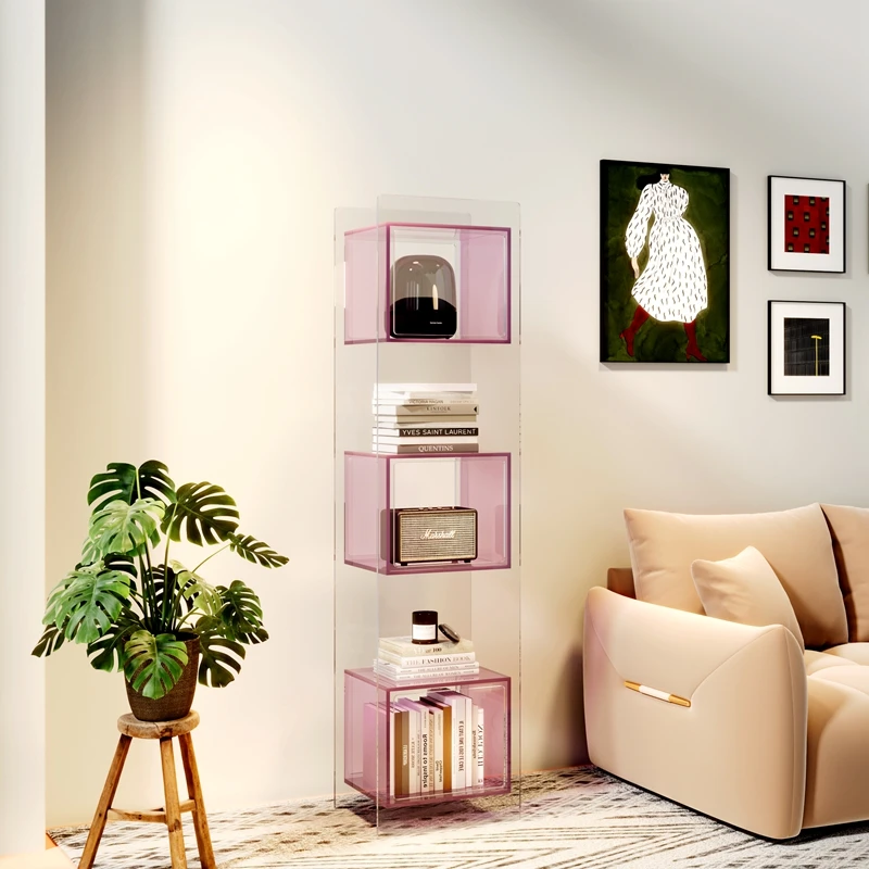 Minimal acrylic storage bookshelf Small apartment living room storage display shelf Multi-layer floor corner storage bookcase
Minimal acrylic storage bookshelf Small apartment living room storage display shelf Multi-layer floor corner storage bookcase