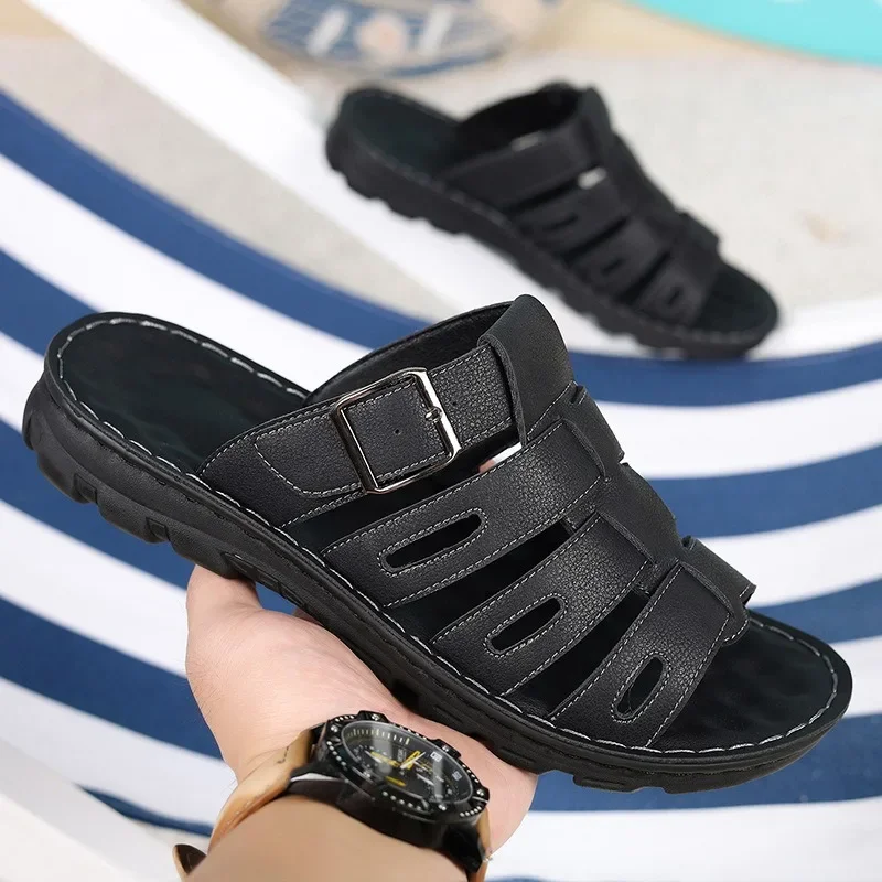 Summer New Men's Leisure Lightweight Non-Slip Flat Heel Sandals Casual Two-Way Wear Open-Toe Solid Color Beach Shoes
Summer New Men's Leisure Lightweight Non-Slip Flat Heel Sandals Casual Two-Way Wear Open-Toe Solid Color Beach Shoes