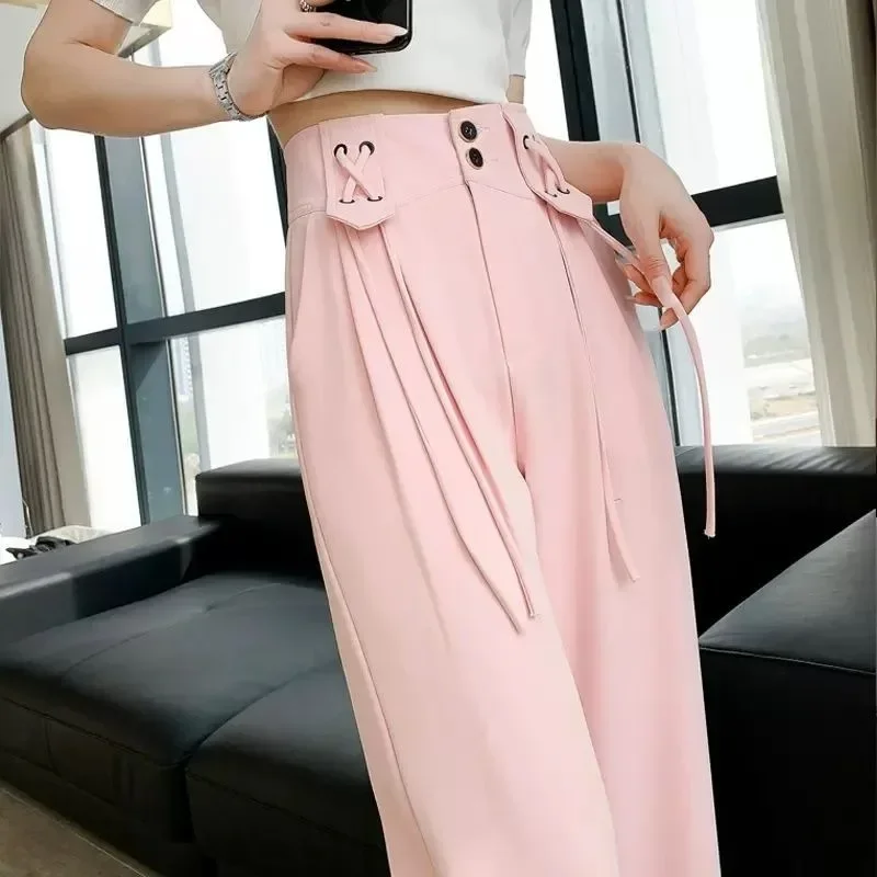 Korean High Waist Lace Up Wide Leg Pants Women 2 Button New Office Ladies Loose Black Pants Vintage Straight Pants Y2k Kpop
Korean High Waist Lace Up Wide Leg Pants Women 2 Button New Office Ladies Loose Black Pants Vintage Straight Pants Y2k Kpop
