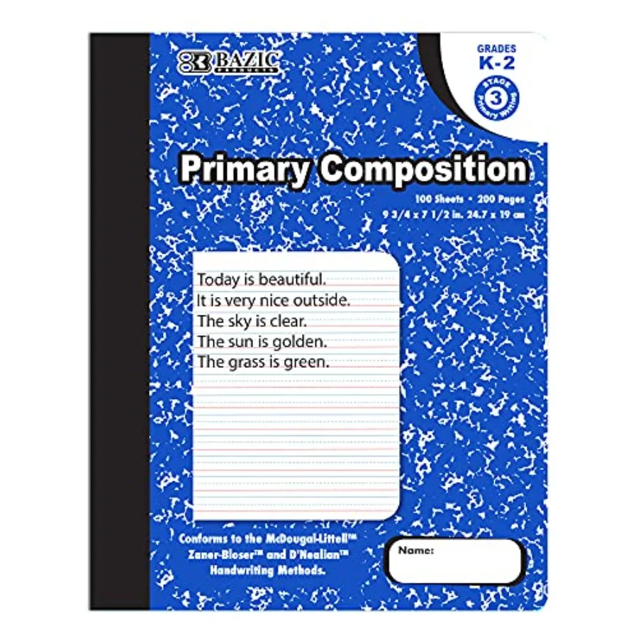 100 Count Primary Marble Composition Book, for School Notes Office
100 Count Primary Marble Composition Book, for School Notes Office