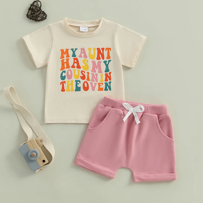 Toddler Baby Summer Outfits Colorful Letter Print Short Sleeve Round Neck T-Shirts with Solid Shorts 2Pcs Set
Toddler Baby Summer Outfits Colorful Letter Print Short Sleeve Round Neck T-Shirts with Solid Shorts 2Pcs Set