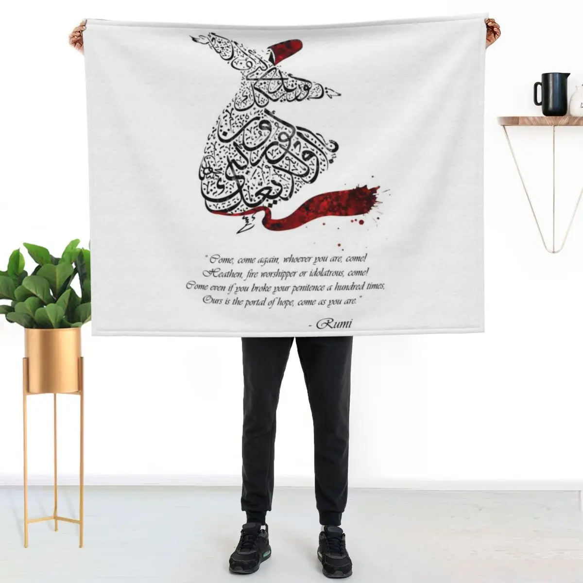 Rumi Quotes Calligraphy Vertical Throw Blanket Plush Fuzzy Cozy Blanket for Couch Sofa
Rumi Quotes Calligraphy Vertical Throw Blanket Plush Fuzzy Cozy Blanket for Couch Sofa
