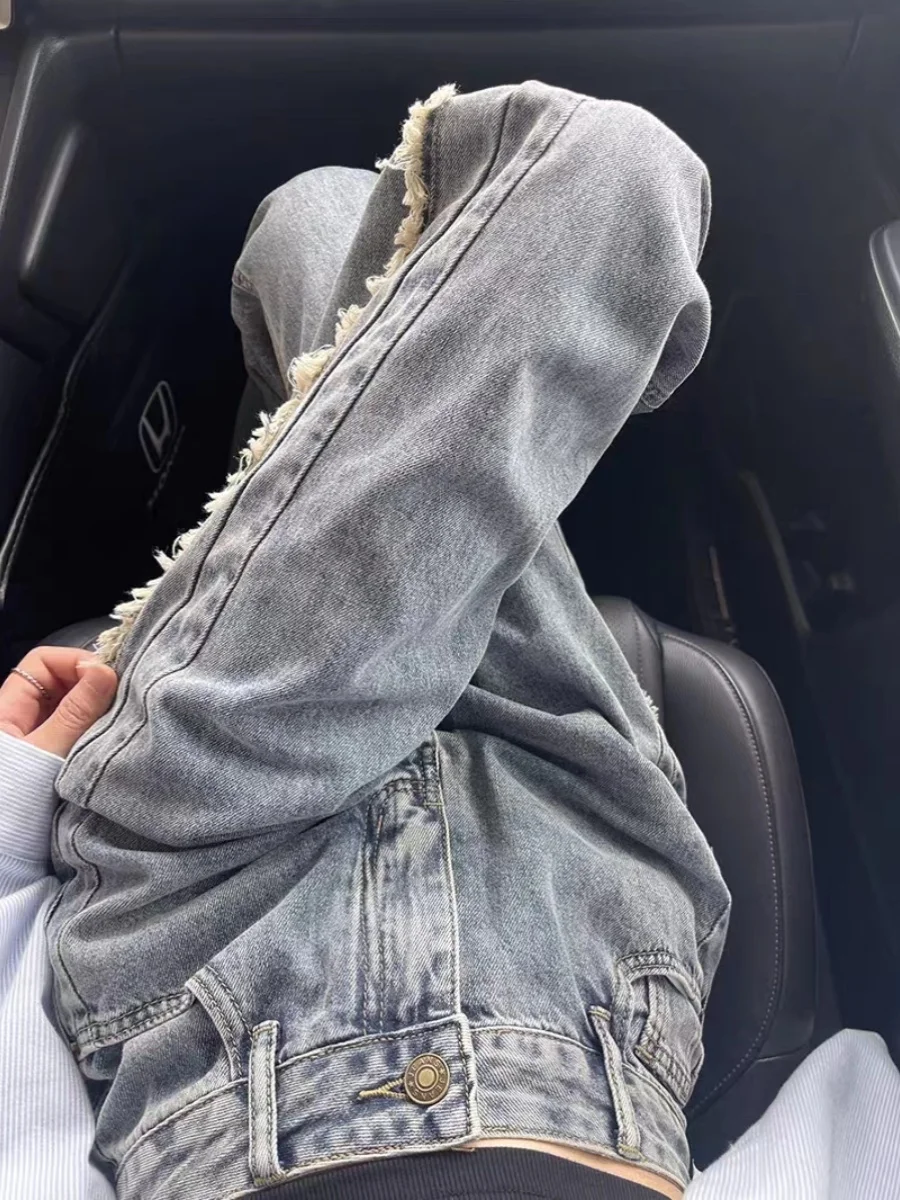 High Waist Wide Leg Denim Jeans Women's Spring Autumn Winter Vintage Straight Cut Slimming Long Pants Torn Hem Female Fashion
High Waist Wide Leg Denim Jeans Women's Spring Autumn Winter Vintage Straight Cut Slimming Long Pants Torn Hem Female Fashion