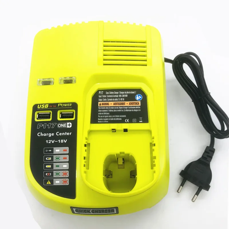 Charger For Ryobi P117 Liangming 12V-18V USB port Battery Quick charger
Charger For Ryobi P117 Liangming 12V-18V USB port Battery Quick charger