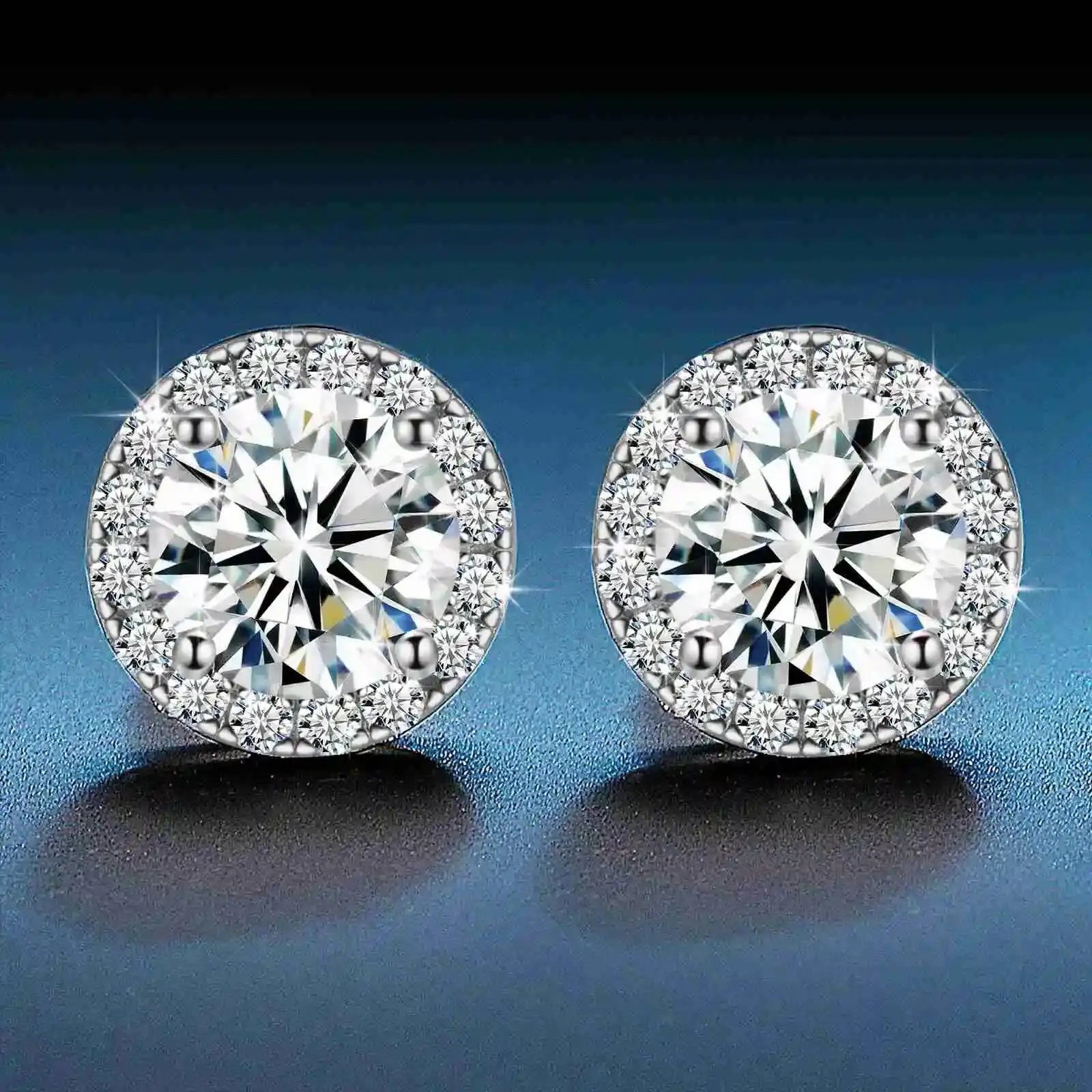 USA Warehouse Fashion Fine Jewelry White Gold VVS Moissanite Diamond 925 Silver Halo Iced Out Stud Earrings for Men Women
USA Warehouse Fashion Fine Jewelry White Gold VVS Moissanite Diamond 925 Silver Halo Iced Out Stud Earrings for Men Women
