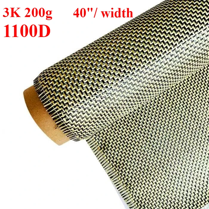 3K 200gsm1100D real Carbon fiber Kevlar Black & Yellow mixed Fabric 2x2 W Twill Carbon Kevlar cloth Aramid fiber 40"/ width
3K 200gsm1100D real Carbon fiber Kevlar Black & Yellow mixed Fabric 2x2 W Twill Carbon Kevlar cloth Aramid fiber 40"/ width