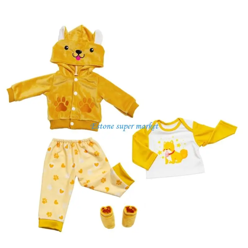 090B 18Inch Doll Clothes Set Soft Fabric Washable Reborns Outfit with Cartoon Pattern For Kids Role Playing Pretend Game
090B 18Inch Doll Clothes Set Soft Fabric Washable Reborns Outfit with Cartoon Pattern For Kids Role Playing Pretend Game