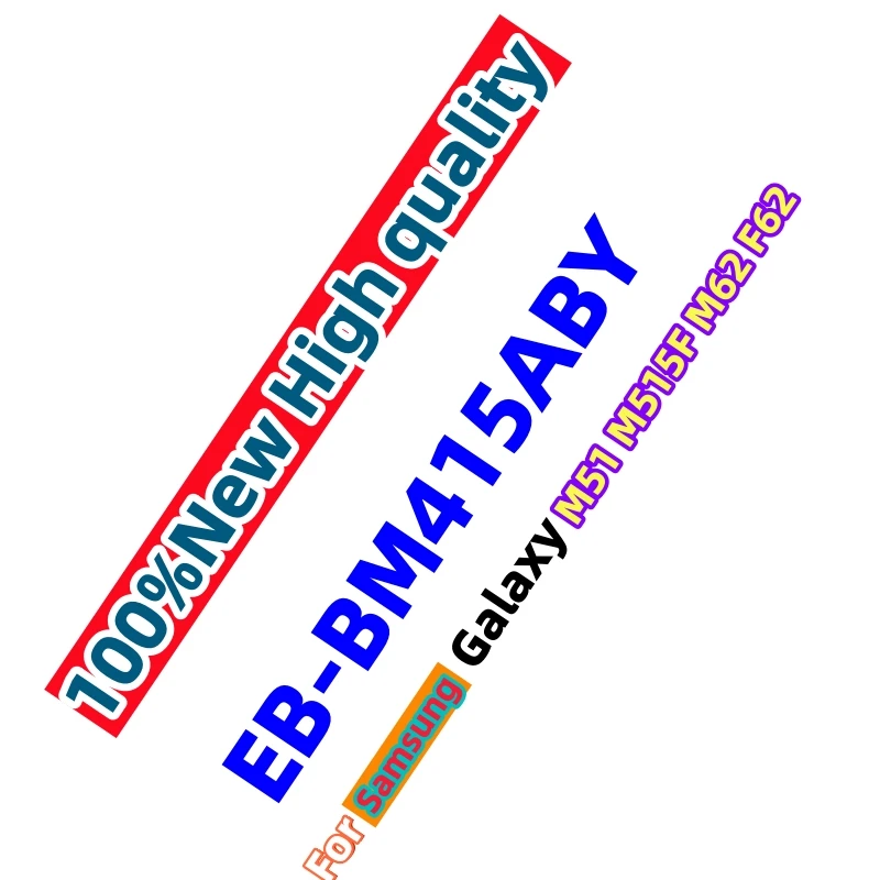 100%New High quality EB-BM415ABY 7000mAh For Samsung Galaxy M51 M515F M62 F62 Phone Battery Fast shipping+Tools
100%New High quality EB-BM415ABY 7000mAh For Samsung Galaxy M51 M515F M62 F62 Phone Battery Fast shipping+Tools