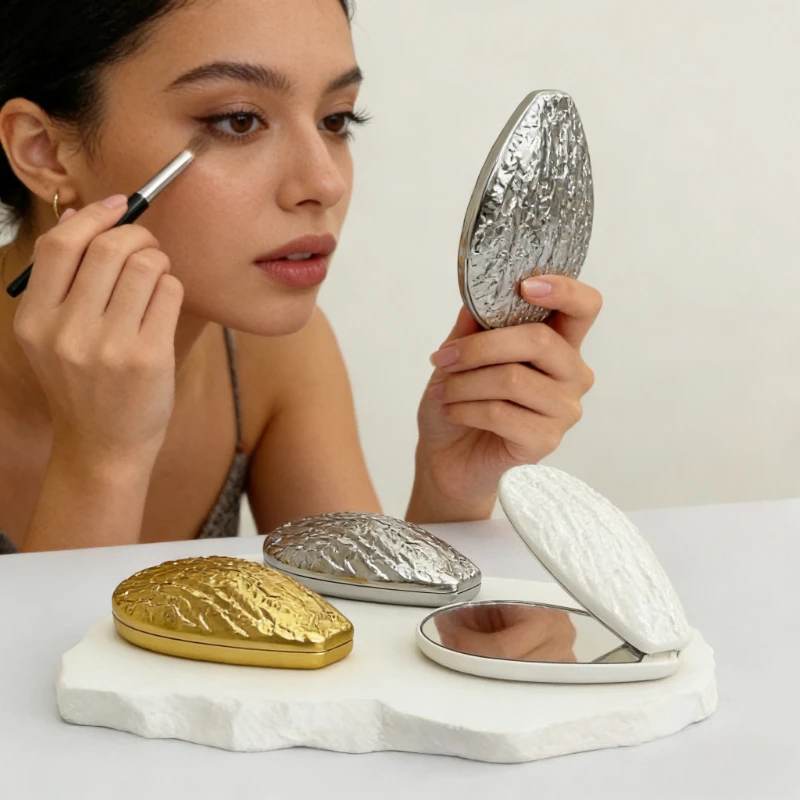 Shell Shape Foldable Double-Sided Mirror, Metallic Finish Portable Compact Mirror, on-the-Go Touch Up Mini Mirror
Shell Shape Foldable Double-Sided Mirror, Metallic Finish Portable Compact Mirror, on-the-Go Touch Up Mini Mirror