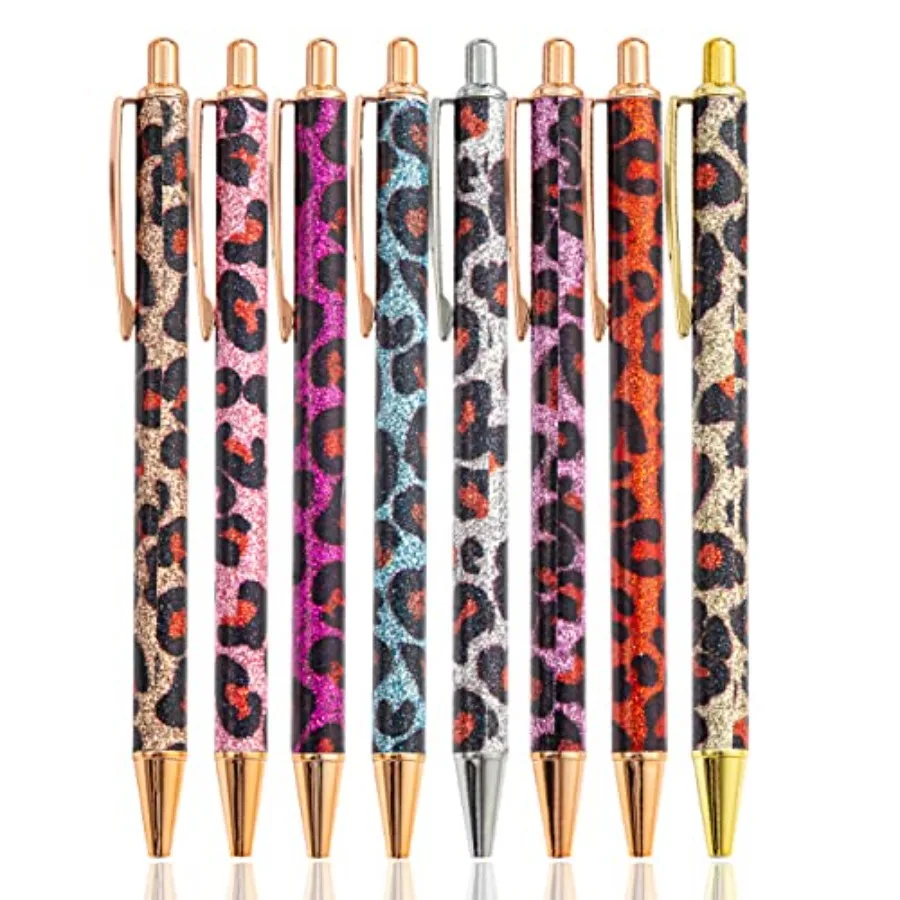 8 Pieces Girly Leopard Writing Pens - Cute Glitter Ballpoint Pens, Black Ink, Medium Point 1.0 mm for Women, Home, School, Offi
8 Pieces Girly Leopard Writing Pens - Cute Glitter Ballpoint Pens, Black Ink, Medium Point 1.0 mm for Women, Home, School, Offi