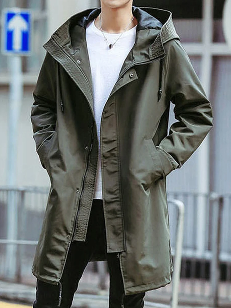 Thiened Cotton Men's Long Coat Casual Loose Sle Autumn Spring Faionable Briti Sle Coat Sunscreen Polyester Fabric
Thiened Cotton Men's Long Coat Casual Loose Sle Autumn Spring Faionable Briti Sle Coat Sunscreen Polyester Fabric