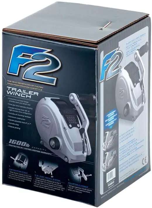 FW16000101 F2 Boat Trailer Winch with 20 Foot Winch Strap with Hook, 1,600 lbs. Capacity, Single-Speed Hand Crank Winch
FW16000101 F2 Boat Trailer Winch with 20 Foot Winch Strap with Hook, 1,600 lbs. Capacity, Single-Speed Hand Crank Winch
