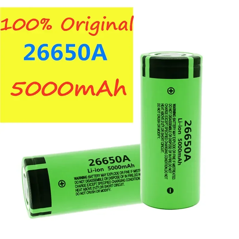 3.7V 26650 Battery 5000mAh Li-ion Rechargeable Battery For 26650A LED Flashlight Torch Li-ion Battery accumulator
3.7V 26650 Battery 5000mAh Li-ion Rechargeable Battery For 26650A LED Flashlight Torch Li-ion Battery accumulator
