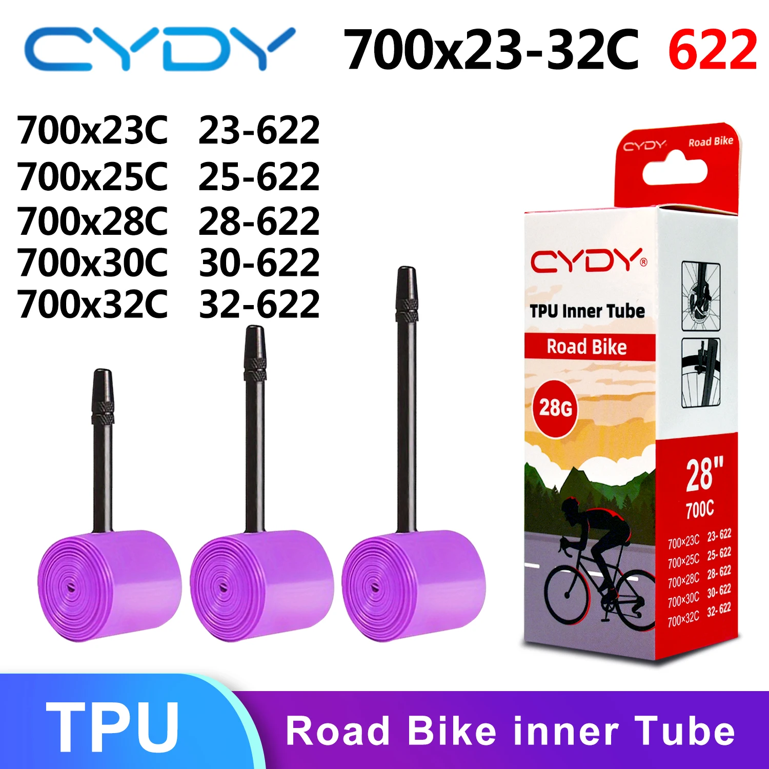28G CYDY ТПУ Дорожный велосипед 700C Внутренняя камера велосипеда 700x23 25C 28C 30C 32C Велосипедная камера Шина 45/65/85 мм Клапан pneu Aro Шина 
28G CYDY ТПУ Дорожный велосипед 700C Внутренняя камера велосипеда 700x23 25C 28C 30C 32C Велосипедная камера Шина 45/65/85 мм Клапан pneu Aro Шина