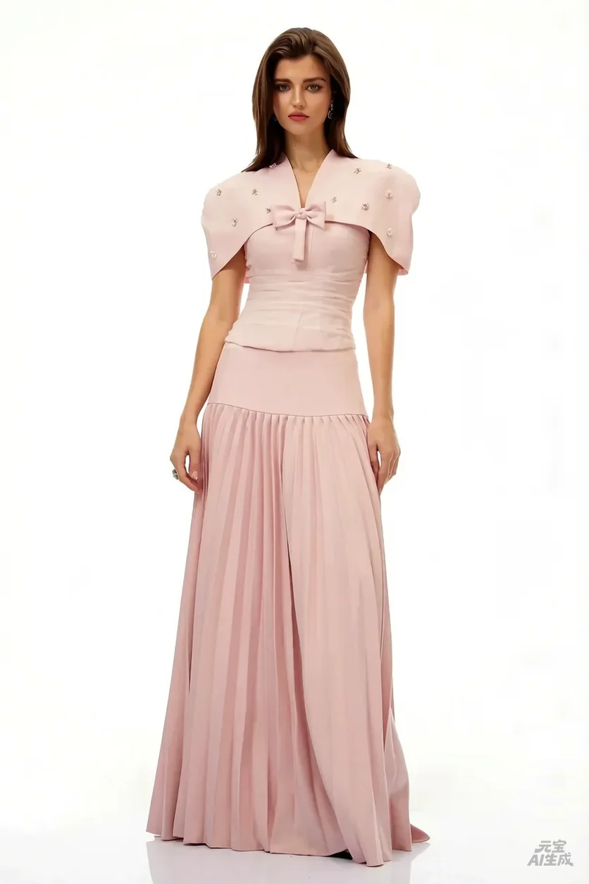 Customized Pink Wrap Bow Beads Luxury Prom Dresses For Formal Occasion Pleated Floor-Length Sweet Evening Dress Party Gown
Customized Pink Wrap Bow Beads Luxury Prom Dresses For Formal Occasion Pleated Floor-Length Sweet Evening Dress Party Gown