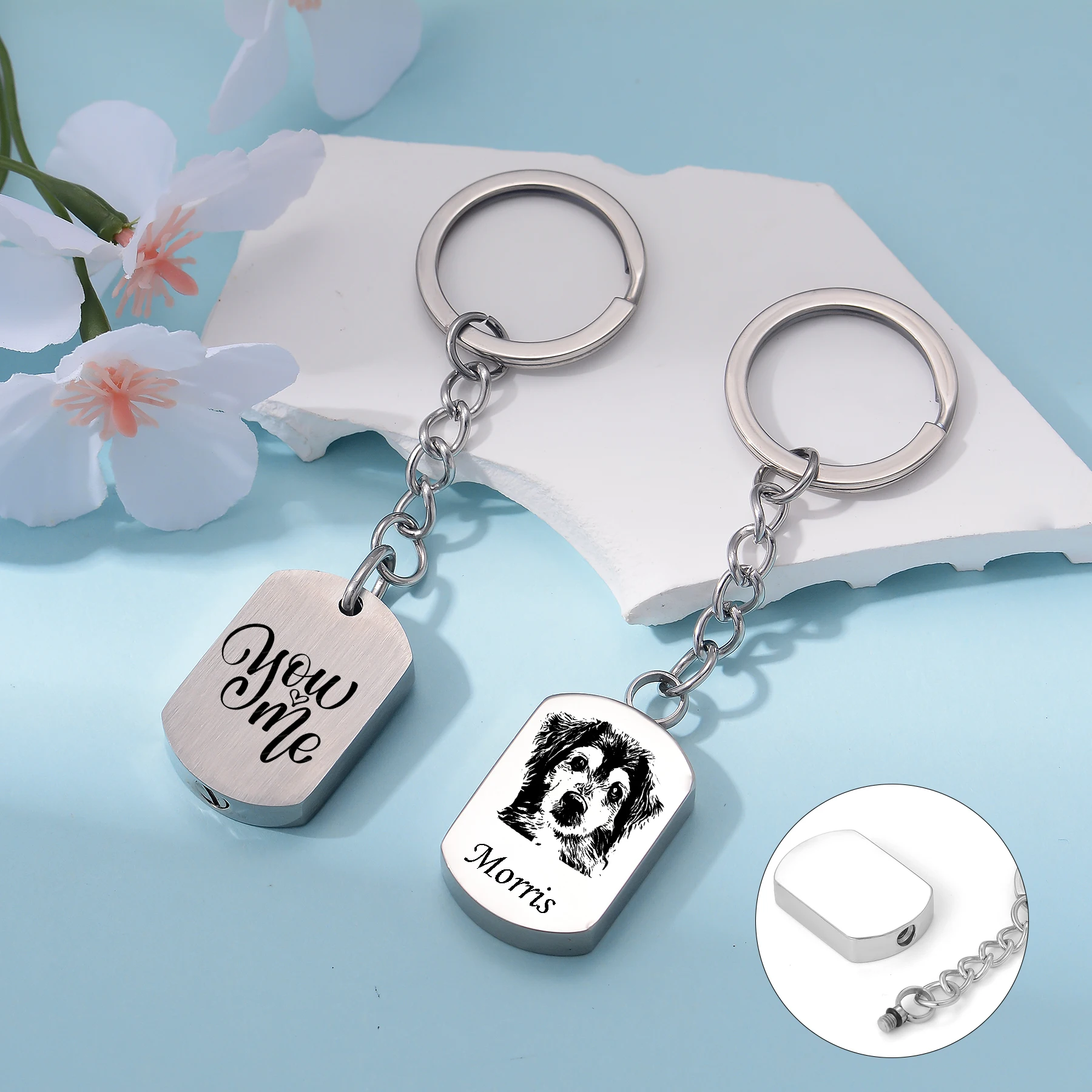 Custom Engraved Keychains for Ashes Urn Cremation Pendant Keychain Stainless Steel Memorial Keyring Jewelry
Custom Engraved Keychains for Ashes Urn Cremation Pendant Keychain Stainless Steel Memorial Keyring Jewelry