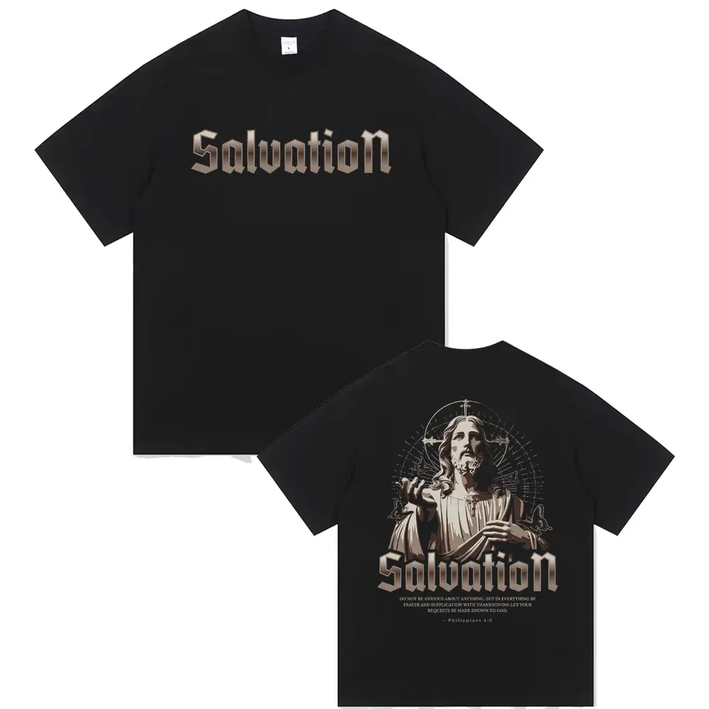 Christian Religious Jesus Salutation Graphic Print T Shirts Men Women Gothic Hip Hop T-shirt Unisex Casual Cotton Short Sleeve
Christian Religious Jesus Salutation Graphic Print T Shirts Men Women Gothic Hip Hop T-shirt Unisex Casual Cotton Short Sleeve