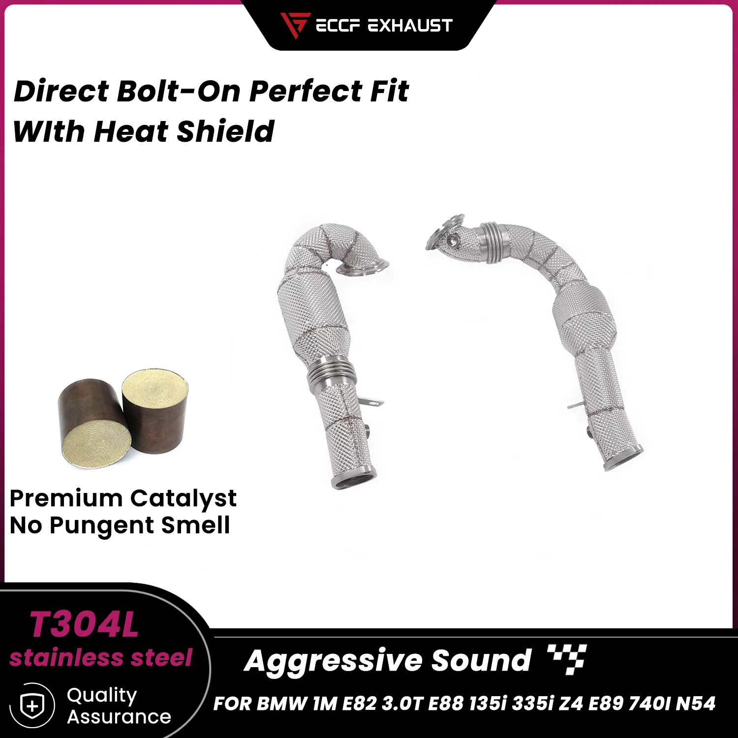 Sporty Downpipe With Heat Shield For BMW 1M E82 3.0T E88 135i 335i Z4 E89 740I N54 Aggressive Exhaust Sound High Flow
Sporty Downpipe With Heat Shield For BMW 1M E82 3.0T E88 135i 335i Z4 E89 740I N54 Aggressive Exhaust Sound High Flow